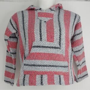 Earth Ragz Pink Baja Pouch Knit Poncho Hoodie Size Medium